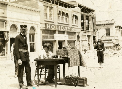 Santa Barbara 1925 Earthquake Damage - Telegraph Operator