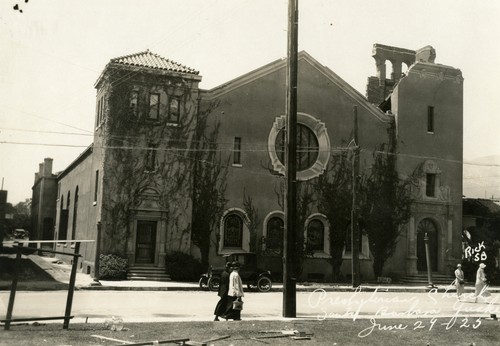 Santa Barbara 1925 Earthquake Damage - Presbyterian Church