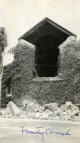 Santa Barbara 1925 Earthquake Damage - Trinity Episcopal Church