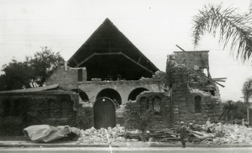 Santa Barbara 1925 Earthquake Damage - Unitarian Church