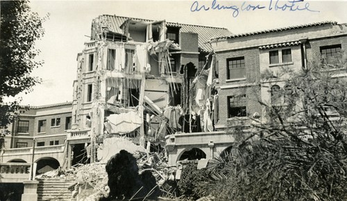 Santa Barbara 1925 Earthquake Damage - Arlington Hotel