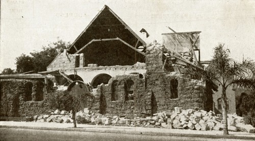 Santa Barbara 1925 Earthquake Damage - Unitarian Church