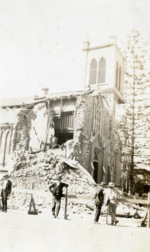 Santa Barbara 1925 Earthquake Damage - Our Lady of Sorrows Church