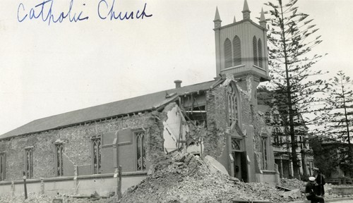 Santa Barbara 1925 Earthquake Damage - Our Lady of Sorrows Church