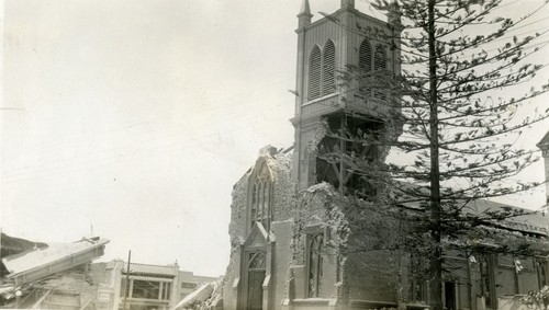 Santa Barbara 1925 Earthquake Damage - Our Lady of Sorrows Church
