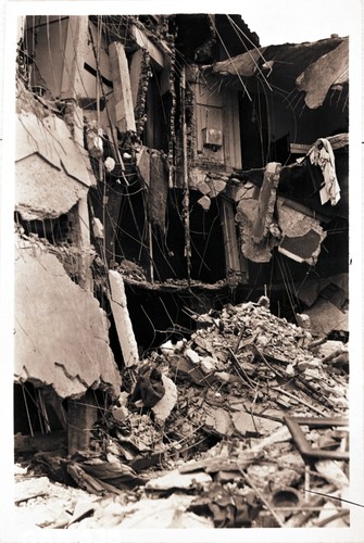 Ruins of Arlington Hotel after 1925 Santa Barbara earthquake