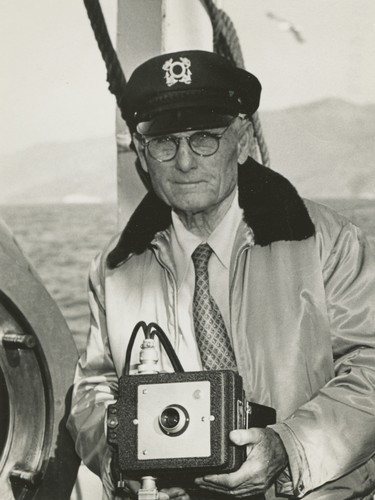 G. Allan Hancock, with benthograph camera