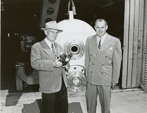 G. Allan Hancock and Dr. Maurice Nelles, with benthograph