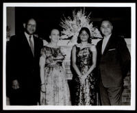 Charles H. Matthews, Sr. (left), Ralph Bunche and his wife, Ruth Bunche, and daughter, Joan Bunche, at the Wilfandel Club, 1959