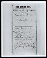 Biddy Mason's deed to two lots in downtown Los Angeles, executed on November 28, 1866 (photographed 1930-1989)