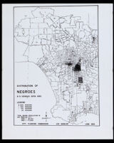 Map titled "Distribution of Negroes, U. S. Census Data 1950"