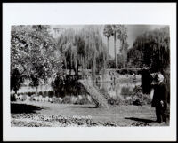 Elias Jackson "Lucky" Baldwin at his Rancho Santa Anita property, Arcadia, circa 1889