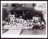 Students on the day of a recital at the W. T. Wilkins' Music School, Los Angeles, 1917