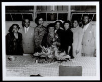 Charlotta Bass with journalists and staff of the California Eagle, Los Angeles, 1940s-1950s