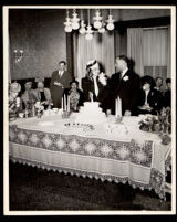 Wedding of Ursula and Cecil Murrell at the home of Drs. Vada and John Somerville, Los Angeles, 1946