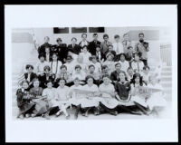 Class portrait with Virginia Stephens at Longfellow School, Oakland, 1914