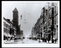 View down Broadway from 2nd Street, Los Angeles, 1898