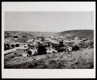 Part of a composite panorama of Los Angeles from Courthouse Hill (Poundcake Hill) by Stephen Arnold Rendall, circa 1869