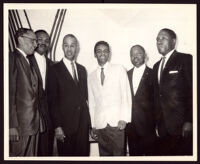 Johnny Mathis, Roy Wilkins, and four other men, Los Angeles, 1961