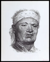 Drawing of Manuel Camero, one of the founders of Los Angeles in 1781, by Sam Patrick, circa 1969