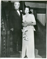 Dr. R. Stillman Smith and Cynthiabelle Gordon Smith on their wedding day at the Somerville home, 1947