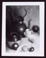 Still life with teapot, tea cup and fruit by Alice Taylor Gafford, between 1935-1975