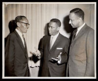 Loren Miller with two other men, Los Angeles, 1950s