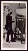 Grafton Tyler Brown painting in his studio, 1883