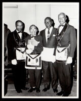James D. Jenkins, Monroe Parker, Bernard Gray, and Charles D. Fowlkes, past masters of the masons, Los Angeles, 1967