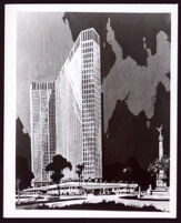 Rendering for a high-rise hotel by Paul R. Williams, undated