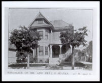 Exterior view of the house of the Skanks family on 22nd St., Los Angeles