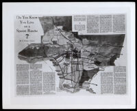 Map showing the location of the Spanish and Mexican Ranchos in Los Angeles County, 1931