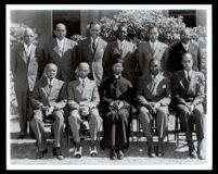 Reverend H. Randolph Moore and ten parishioners in front of St. Philip's Episcopal Church, Los Angeles, circa 1950