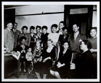 Charlotta Bass with a group of people, 1940s