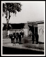 African American men on a street in Sonora Town, by C. C. Pierce, detail, Los Angeles, 1888