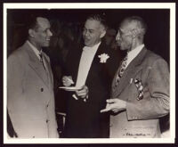 Charles H. Matthews, Paul R. Williams and Frederick M. Roberts at the wedding reception Marilyn Williams and Elbert Hudson, Los Angeles, 1946