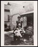 William E. Easton with his daughter Dorothy Easton Houston and his granddaughter Athenaise Marie Houston, Los Angeles, 1924-1925