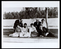 African American couples in a park, Pasadena, circa 1920