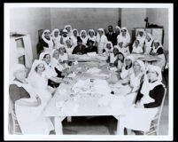 Gathering of the African American Red Cross (?) volunteers, World War II, Los Angeles, 1938-1945