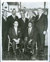 Congressman Charles C. Diggs with six former presidents of the Los Angeles Chapter of the NAACP, Los Angeles, 1950s-1960s