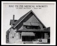 Rho Psi Phi Medical Sorority house, Los Angeles, circa 1924