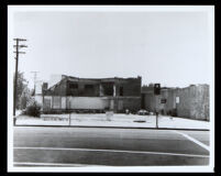 First African Methodist Episcopal Church at 8th St. and Towne Ave., after it was destroyed by fire, Los Angeles, 1972