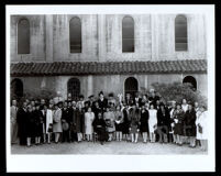 Reverend H. Randolph Moore and congregation in front of St. Philip's Episcopal Church, Los Angeles, circa 1950