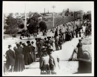 Equestrians in the Tournament of Roses Parade, Pasadena, 1901