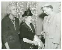 Dr. Vada Somerville and Eleanor Roosevelt, at the Somerville home, Los Angeles, 1950