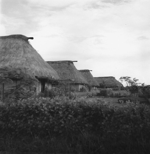 Native huts in Suva, Fiji. This photo was taken during the Capricorn Expedition (1952-1953). December 1952