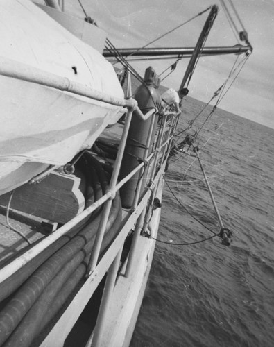 Robert Huffer and Jeffery Frautschy deploying instrument