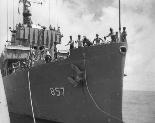 Navy's escorting ship EPCER 857 being refueled from Horizon somewhere in the Mid Pacific