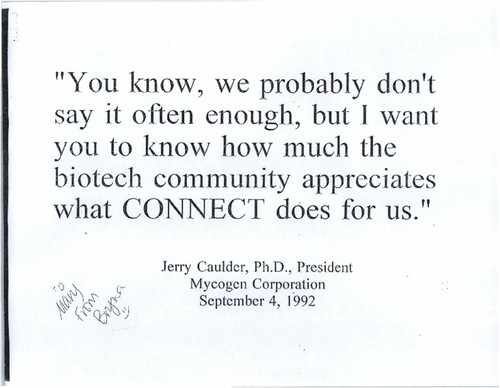 Jerry Caulder's quote regarding to his appreciation for CONNECT