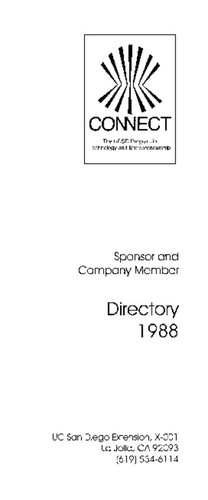 CONNECT Sponsor and Company Member Directory 1988